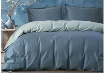 Постельное белье сатин Premium Lotus Home - Florida Denim 300TC (Турция), евро